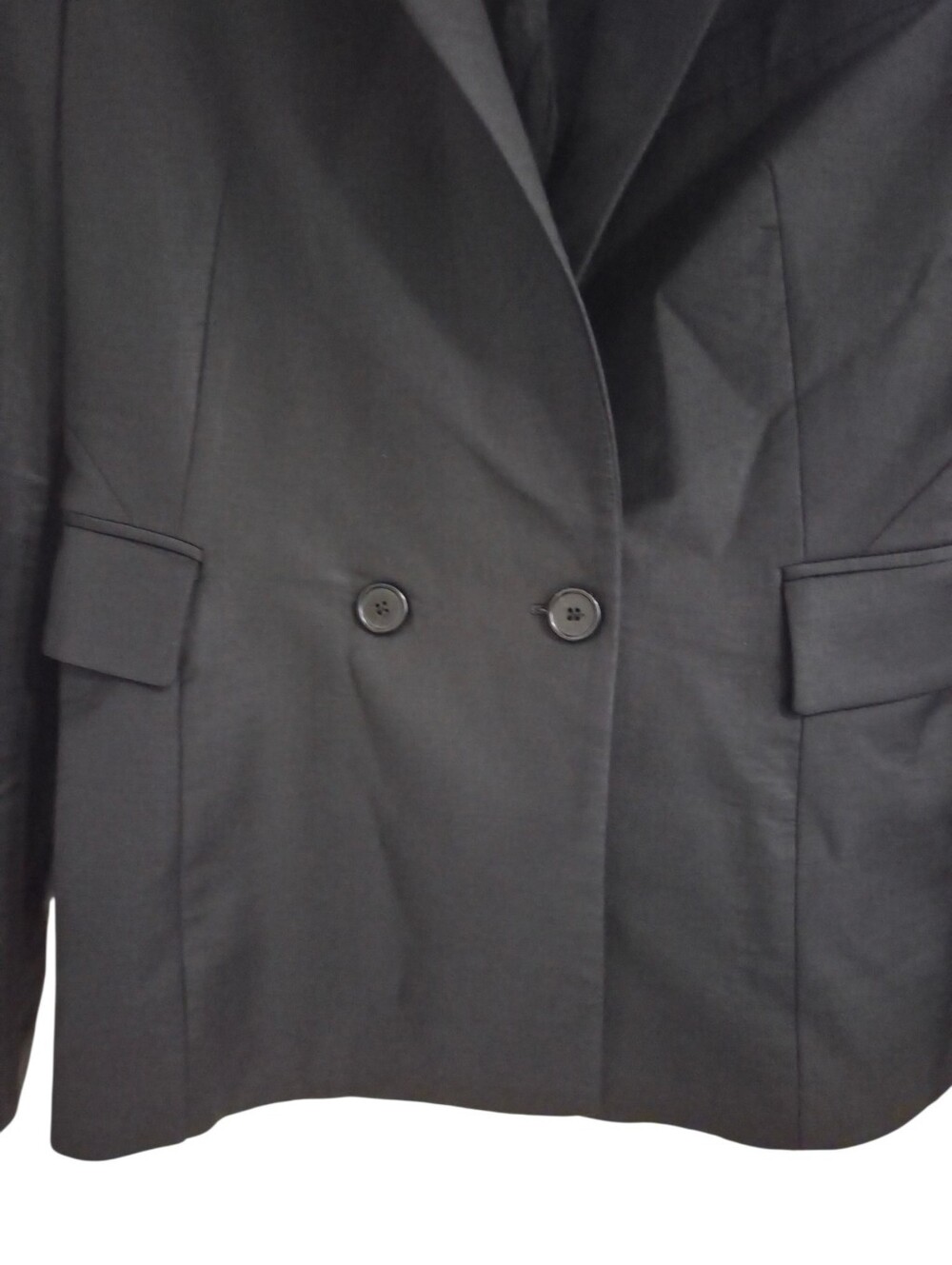 Zara Black Wool Blend Double Breasted Tailored Blazer Women's Medium - Picture 8 of 11